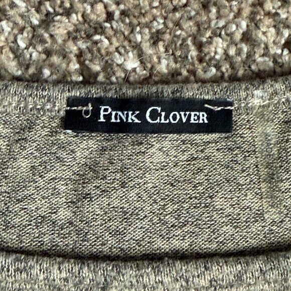 PINK CLOVER Luna Elbow Patch Button Detail Brushed Knit Top, Size M, Beige/Taupe - Picture 7 of 9